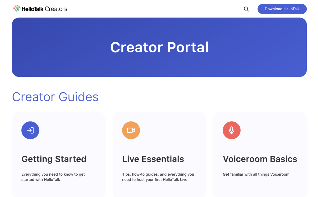 HelloTalk Creator Portal